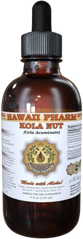 Hawaii Pharm - Extrato Líquido de Noz de Kola, Tintura de Noz de Kola (Cola Acuminata) Herbal 4 oz