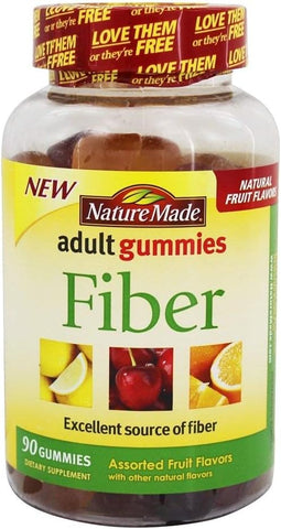 Adult Gummies Fiber – Frutas Sortidas – 90 Gummies – 90 g - Nature Made