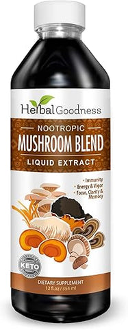 Herbal Papaya - Suplemento de Cogumelos Nootrópicos, Maná de Leão, Extrato de Cogumelo Maná de Leão, Suplemento para Clareza Mental e Foco, Suporte Imunológico, Extrato de Blend de Cogumelos, Suplemento de Cogumelo Maná de Leão