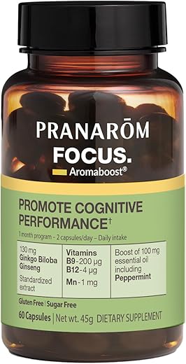 Aromaboost Focus: Saúde Cerebral, Energia e Memória – 60 cápsulas - Pranarom