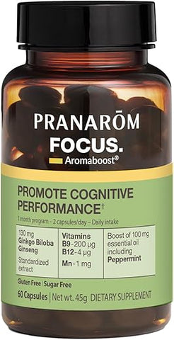 Aromaboost Focus: Saúde Cerebral, Energia e Memória – 60 cápsulas - Pranarom