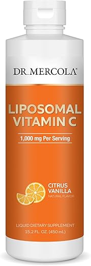 Vitamina C Lipossomal Líquida, 450 mL, 30 Porções, Antioxidante Potente e Nutriente Essencial, Não-OGM - Dr. Mercola
