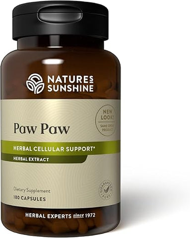 Nature's Sunshine - Nature’s Sunshine Paw Paw Cell-Reg | 180 Cápsulas | Mais de 50 Acetogeninas para Regular a Produção de ATP e Fluxo Sanguíneo | Marca: Nature’s Sunshine