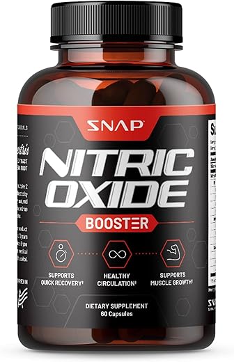Booster de Óxido Nítrico, Suporte para Pressão Arterial Saudável, Suplemento de Óxido Nítrico para Homens e Mulheres, 60 Cápsulas - Snap Supplements
