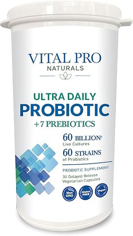 Vital Planet - Vital Pro Naturals – Probiótico Diário Ultra Plus Prebióticos 30 Cápsulas
