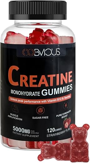 Oobvious - Gomas de Creatina Monohidratada 120 para Homens – Aumente sua performance!