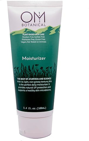OM Botanical - Hidratante Diário Orgânico à Base de Plantas para Mulheres e Homens | Loção Facial e Corporal Amiga do Microbioma | Skincare Facial Natural, Vegano, Equilibrado em pH, Não Oleoso | Creme Diurno Ayurvédico