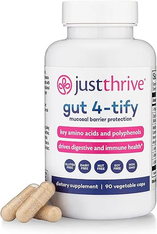 Gut 4-tify – Suplemento para Saúde Intestinal para Mulheres e Homens – Anti Inchaço, 90 Cápsulas Vegetais - Just Thrive