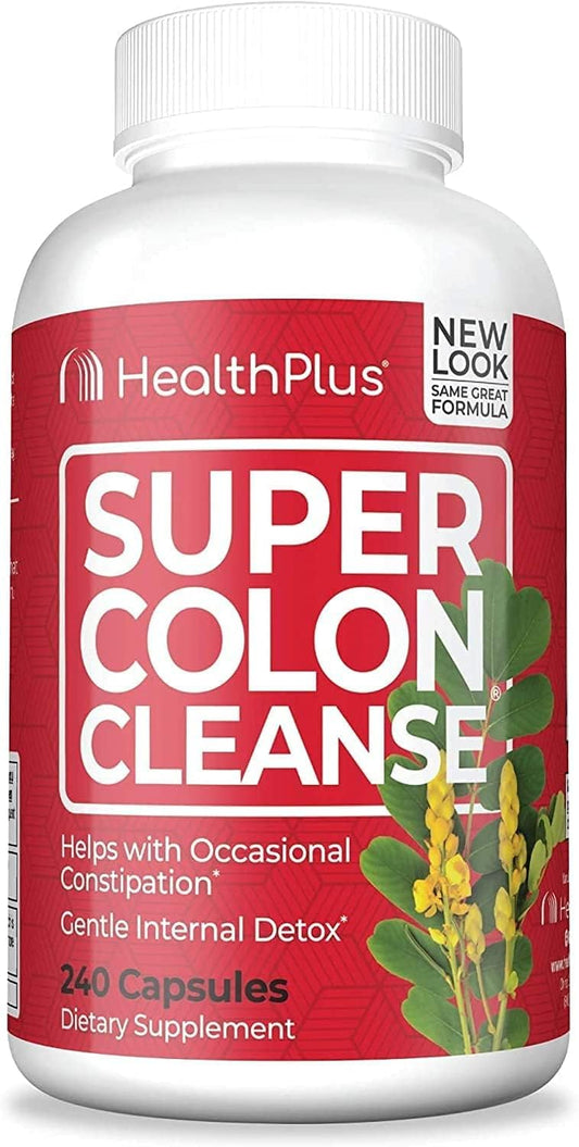 Super Colon Cleanse – 500 mg – 240 Cápsulas | Limpeza Intestinal | Detox | Saúde Digestiva - Health Plus