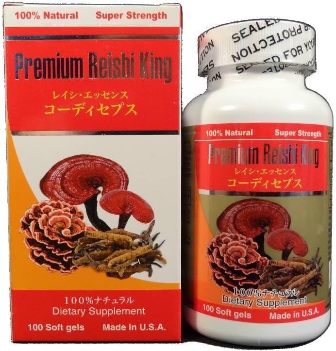 Greenwood - Reishi King Premium, 100 softgels – Potente Suplemento de Reishi em Cápsulas