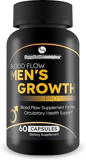 Happy Health Marketplace - Blood Flow Mens Growth Pro – Melhor Suplemento para Fluxo Sanguíneo Masculino – Avançado Natural para Fluxo Sanguíneo – Suplementos para Circulação Sanguínea Masculina – Melhores Comprimidos para Fluxo Sanguíneo – Ajuda
