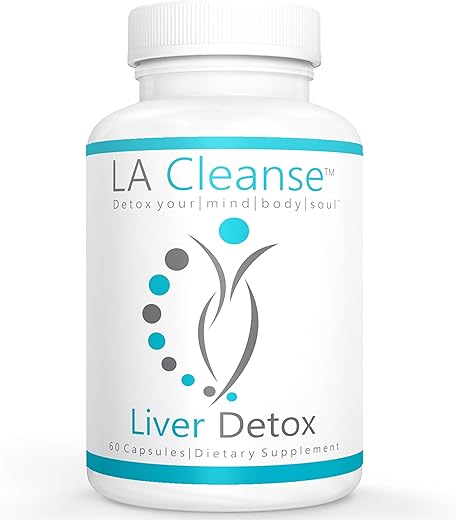 LA Cleanse - Desintoxicação do Fígado – 60 Cápsulas – 300 mg Extrato de Folha de Espinafre Solarplast, Folha de Alcachofra, Semente de Cardo Mariano para Limpeza e Desintoxicação do Fígado