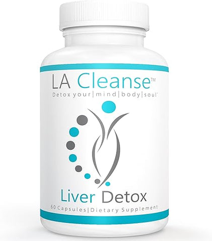 LA Cleanse - Desintoxicação do Fígado – 60 Cápsulas – 300 mg Extrato de Folha de Espinafre Solarplast, Folha de Alcachofra, Semente de Cardo Mariano para Limpeza e Desintoxicação do Fígado