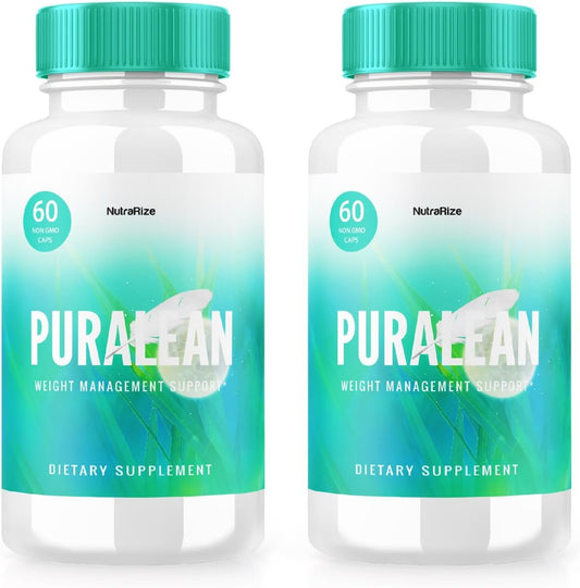 NutraRize - (2 Pacotes) Cápsulas Puralean – Suplemento Dietético Puralean para Saúde Avançada de Peso, Pílulas Máximo Poder para Combater Gordura Abdominal, Fórmula Oficial, Pura Lean
