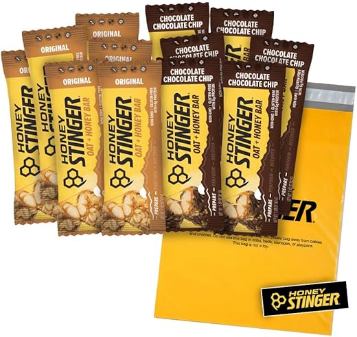 Barra de Aveia com Mel – Pacote Sortido – 12 Unidades – 6 de Cada Sabor – Fonte de Energia para Qualquer Atividade – Adesivo e Embalagem Plástica Inclusos - Honey Stinger
