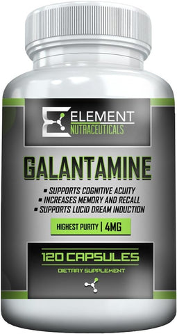 Element Nutraceuticals - Galantamina 120 Porções x 4 mg Por Porção – Aumente sua Memória e Concentração