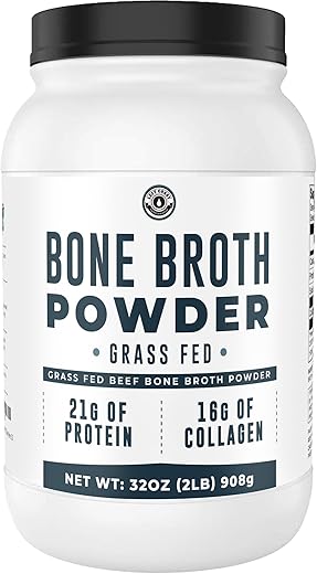 Left Coast Performance - Proteína em Pó de Caldo de Osso de Gado Alimentado com Capim – Puro Caldo de Osso de Gado, Sem Sabor, com Colágeno Natural e Glucosamina