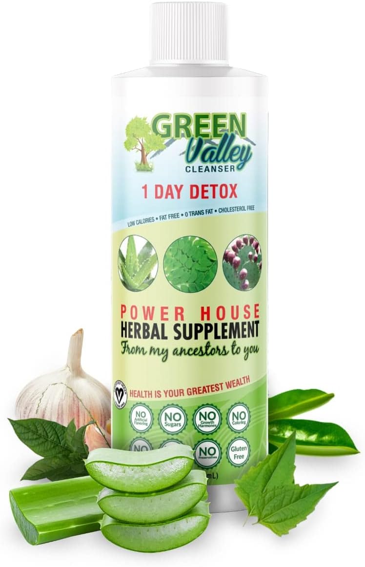 Green Valley Cleanser - Fórmula líquida de limpeza do cólon e desintoxicação do fígado em 1 dia – Vegana, auxilia na digestão saudável, suporte intestinal, aumenta os níveis de energia e movimentos intestinais | 8 fl oz (236 ml)