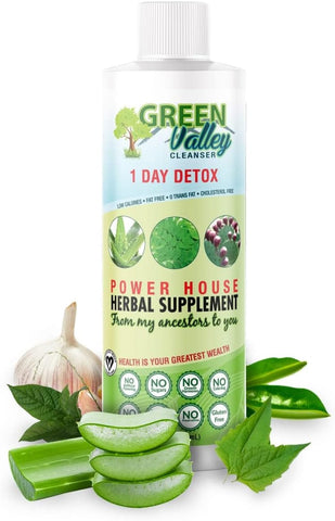 Green Valley Cleanser - Fórmula líquida de limpeza do cólon e desintoxicação do fígado em 1 dia – Vegana, auxilia na digestão saudável, suporte intestinal, aumenta os níveis de energia e movimentos intestinais | 8 fl oz (236 ml)