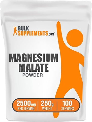 com Magnésio Malato em Pó – Suplemento de Magnésio, 400mg de Magnésio Malato – Puro - BulkSupplements