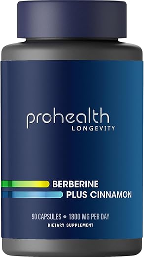 ProHealth - Berberine Plus Canela, 600 mg por Porção | Baseado em Evidências para Apoiar o Envelhecimento Saudável