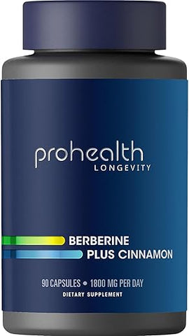ProHealth - Berberine Plus Canela, 600 mg por Porção | Baseado em Evidências para Apoiar o Envelhecimento Saudável