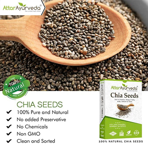 SEASOL - Attar Ayurveda Sementes de Chia Inteiras para Perda de Peso Ômega 3 250g