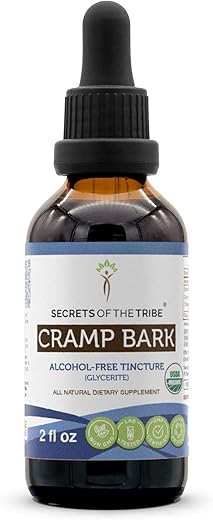 Secrets of the Tribe - Segredos da Tribo: Extrato Orgânico Certificado USDA de Casca de Cólica | Gotas Herbais de Alta Potência | Feito com Casca de Cólica Orgânica Certificada (Viburnum Opulus) Seca (60 ml)