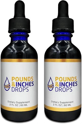 Pounds and Inches Drops - Dirobi Pounds and Inches – Gotas para Perda de Peso, Suplemento Líquido para Emagrecimento para Mulheres e Homens, Alternativa de Pílula Dietética com Sabor Delicioso de Mirtilo