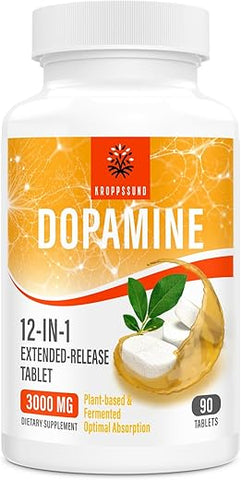 Suplemento Natural de Dopamina – 90 Comprimidos (1 Frasco) - Kroppssund