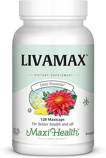 Livamax – Fórmula para o Fígado – com Cardo Mariano e Raiz de Dente-de-leão – 120 Cápsulas – Kosher - Maxi Health