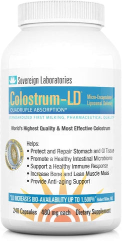 Cápsulas de Colostro – 240 Cápsulas – Entrega Lipossomal - Colostrum-LD
