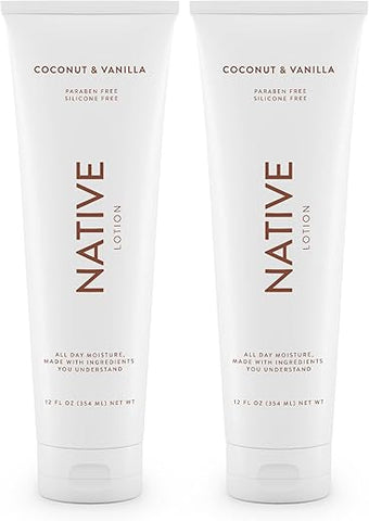 Native - Loção Corporal Natural com Ingredientes Derivados da Natureza | para Mulheres e Homens, Hidratantes Corporais para Pele Seca | Coco e Baunilha, 355 ml