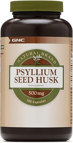 Natural Brand Psyllium Seed Husk 500mg – 180 Cápsulas – Saúde Digestiva - GNC