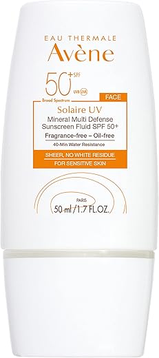 Eau Thermale Avène Solaire Fluid Mineral FPS 50 – Não Branqueador – Antioxidante 50ml
