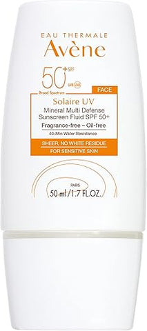 Eau Thermale Avène Solaire Fluid Mineral FPS 50 – Não Branqueador – Antioxidante 50ml