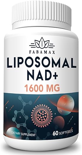 Fabamax - Suplemento Liposomal NAD 1600 mg, 98% Puro, Absorção Superior, Alternativa ao Nicotinamida Ribosídeo ou NADH para Impulsionar a Defesa contra o Envelhecimento, Energia