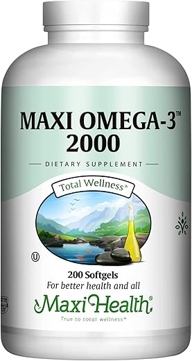 Maxi Health - Suplemento Ômega 3 – Óleo de Peixe Ômega-3 2000mg – Fonte Natural de EPA – Marca Omega