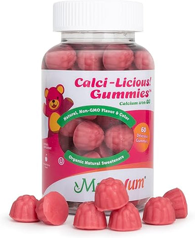 Gomas de Cálcio com Vitamina D3 (60 Unidades) – 300 mg de Cálcio de Coral - Maxi Health