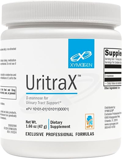 UritraX – Suplemento de D-Manose para Saúde do Trato Urinário e da Bexiga – Pó de D-Manose – Suplementos de Saúde – Vegano, Sem Glúten, Não Transgênico (47g) - XYMOGEN