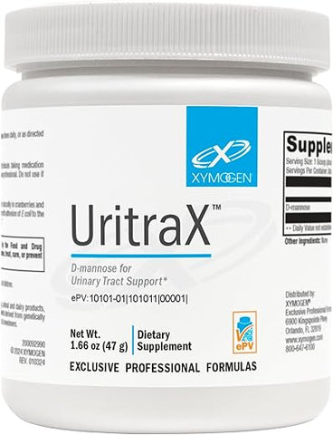 UritraX – Suplemento de D-Manose para Saúde do Trato Urinário e da Bexiga – Pó de D-Manose – Suplementos de Saúde – Vegano, Sem Glúten, Não Transgênico (47g) - XYMOGEN