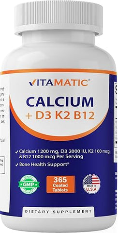 Suplemento de Cálcio 1200mg com D3 e K2 – Fortaleça seus ossos - Vitamatic