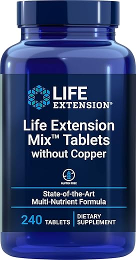 Mix™ Tablets Sem Cobre, Alta Potência, Vitaminas Avançadas, Minerais, Frutas - Life Extension