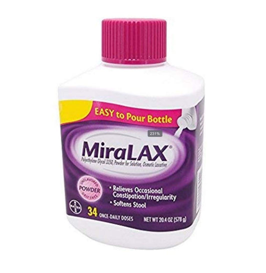 Laxante em Pó, 34 Doses, 20,4 Onças (591 ml) – Marca MiraLAX - MiraLAX