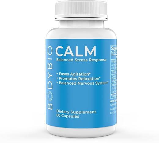 Calm – Suplemento para Alívio do Estresse 60 Cápsulas | Impulsionador de Humor | Rhodiola Taurina | Suporte ao Sistema Nervoso Central | Aminoácidos Calmantes - BodyBio