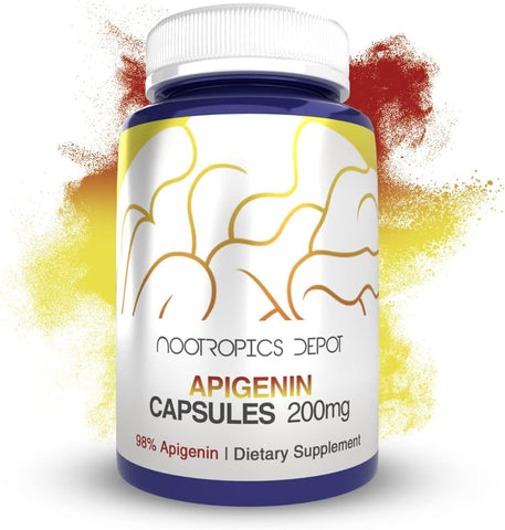 Cápsulas de Apigenina | 200mg | 120 Unidades | >98%% Apigenina | Suporta Níveis Saudáveis de Estresse - Nootropics Depot