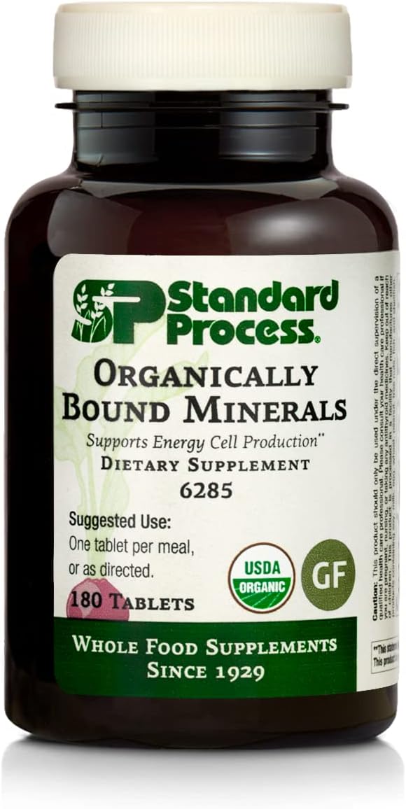 Standard Process Inc. - Standard Process Minerais Orgânicos Ligados – Suplementos de Sistema Nervoso de Alimentos Integrais, Suplemento de Iodo e Suporte para Tireoide com Alfafa e Kelp – 180 Comprimidos