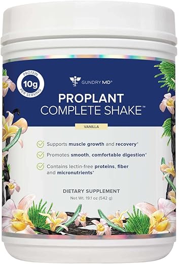 Shake Completo de Proteína Vegetal de Alta Fibra, 20 Porções (Baunilha) - Gundry MD