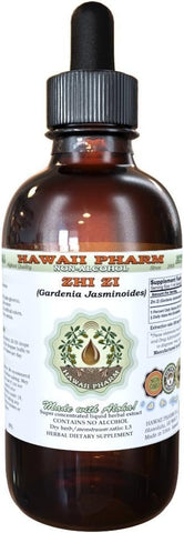 Zhi Zi Extrato Líquido Sem Álcool, Zhi Zi, Gardenia (Gardenia Jasminoides) Glicerito de Frutas Herbal Natural, Hawaii Pharm, EUA 120 ml