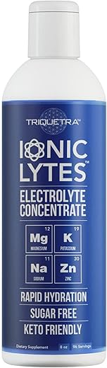 Triquetra Health - Concentrado de Eletrólitos Ionic Lytes (96 Porções) | Sem Açúcar, Gotas de Eletrólitos Keto, Eletrólitos Iônicos Perfeitamente Purificados para Hidratação Rápida | 30% Mais Potássio, Magnésio
